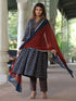 Women Navy Blue Ethnic Motifs Printed Empire Design Anarkali Kurta With Printed Trouser & Dupatta